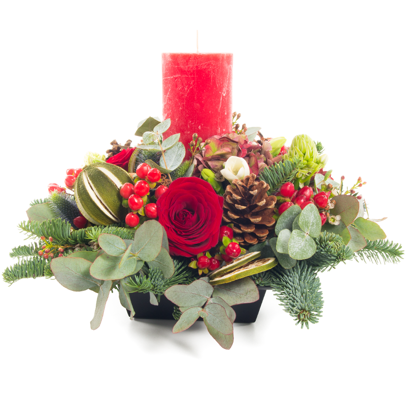 Christmas Flowers Delivery in Blackrock - Festive Christmas Table Arrangement