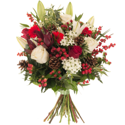 Flowers Delivery in Blackrock - Whet Red Christmas Bouquet