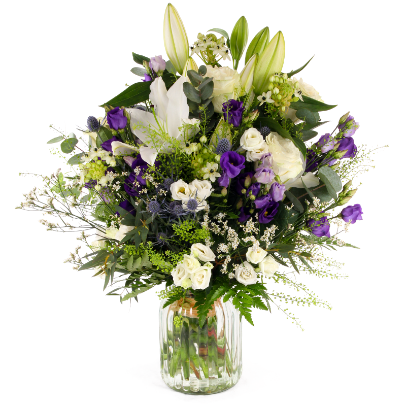 White Purple Bouquet - Blackrock florist