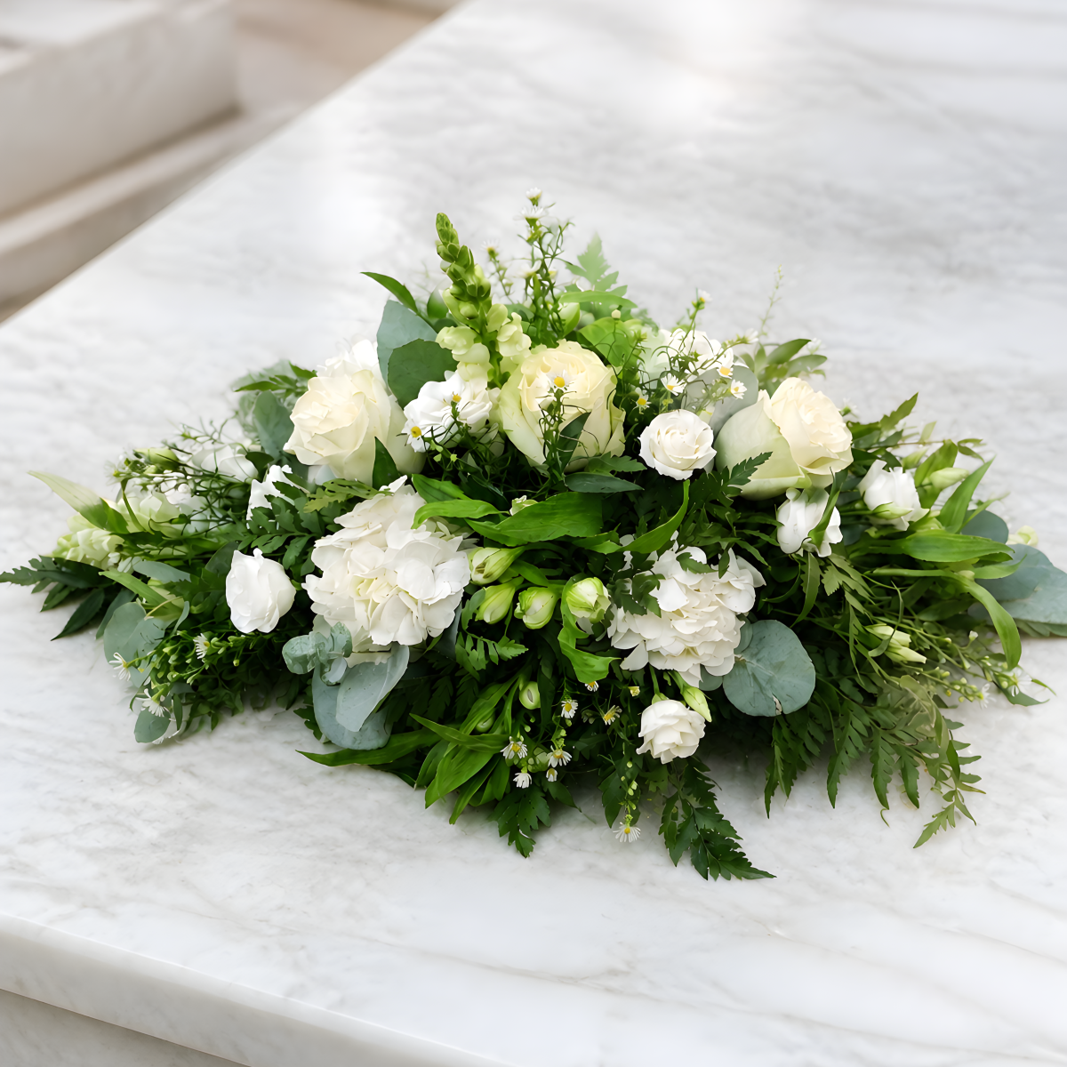 White Funeral Spray