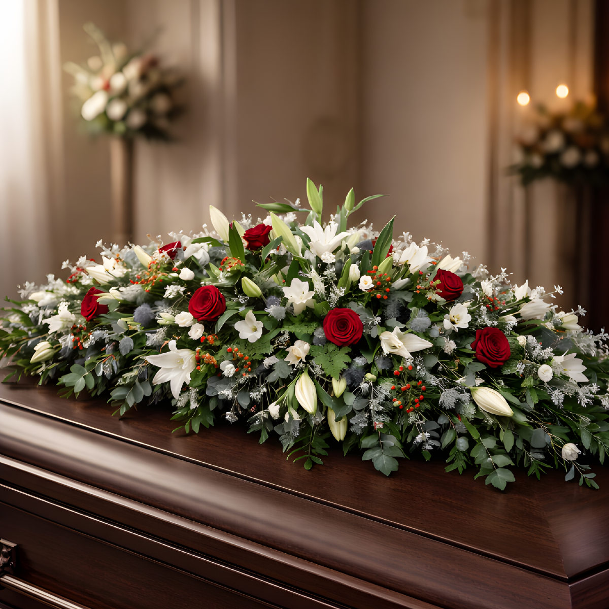 White and Red Coffin Spray