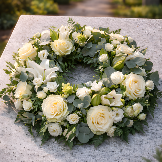 White Rose Wreath